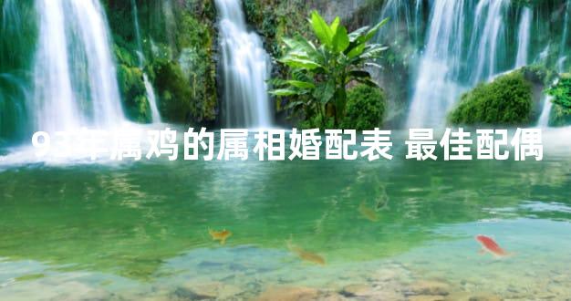93年属鸡的属相婚配表 最佳配偶